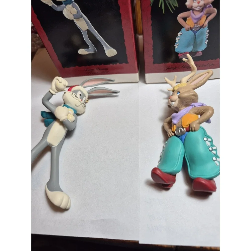 Lot Of 2 -1994 & 1995 Hallmark Christmas Ornaments Jump Jackalope & Bugs Bunny